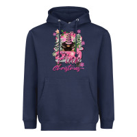 Navy Pink Christmas Truck Gnome Heavyweight Hoodie - FaDigitalArtStudio