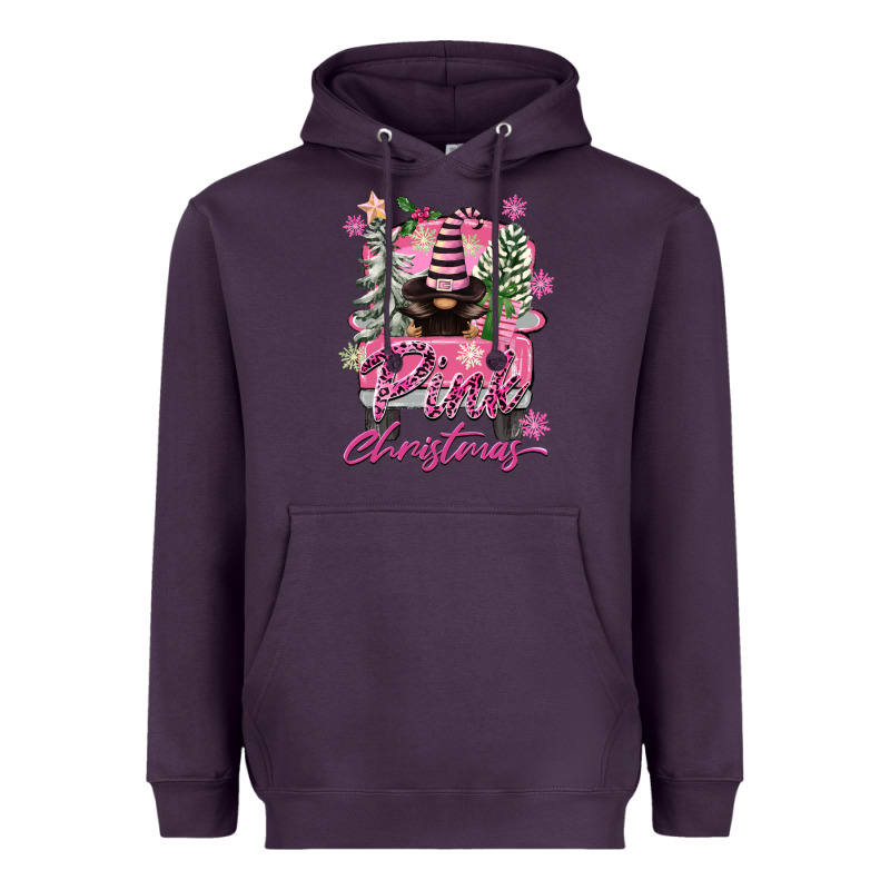 Pink Christmas Truck Gnome Heavyweight Hoodie by FaDigitalArtStudio | Teevron
