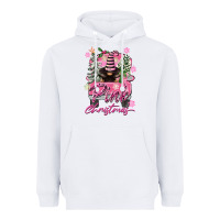 White Pink Christmas Truck Gnome Heavyweight Hoodie - FaDigitalArtStudio