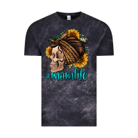 Cloud Black momlife skull with bandana Vintage Tee - Jasminsmagicworld