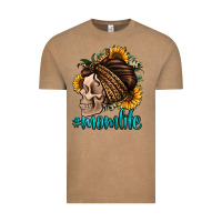 Vintage Coffee momlife skull with bandana Vintage Tee - Jasminsmagicworld
