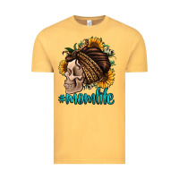 Vintage Mustard momlife skull with bandana Vintage Tee - Jasminsmagicworld