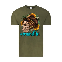 Vintage Olive momlife skull with bandana Vintage Tee - Jasminsmagicworld