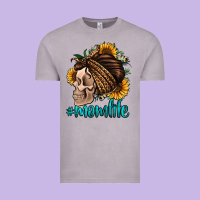 Momlife Skull With Bandana Vintage Tee Designed By Jasminsmagicworld