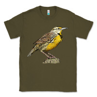 Army Green Western Meadowlark Classic Tee - LillyAllenDesigns