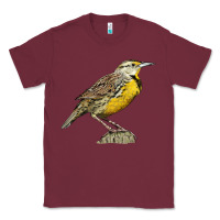 Burgundy Western Meadowlark Classic Tee - LillyAllenDesigns