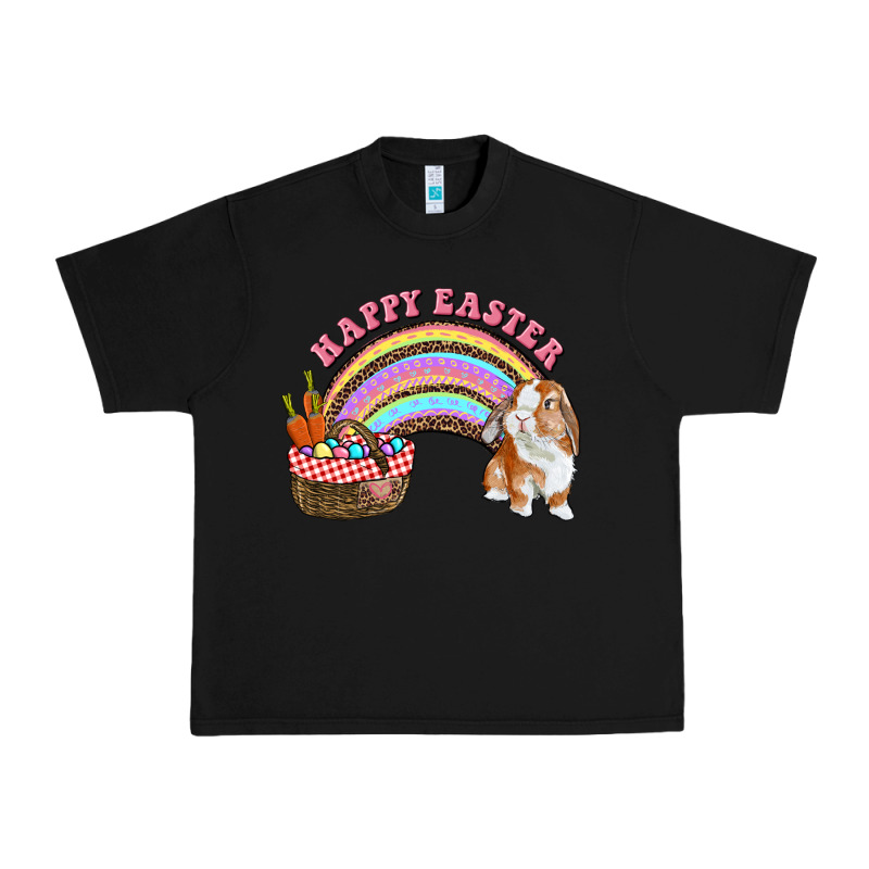 Happy Easter Bunny And Egg Basket Rainbow Urban Heavy Tee by RanaPortraitStore | Teevron