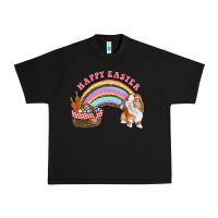 Black Happy Easter Bunny And Egg Basket Rainbow Urban Heavy Tee - RanaPortraitStore