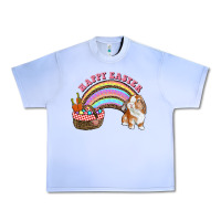 Grape Ice Happy Easter Bunny And Egg Basket Rainbow Urban Heavy Tee - RanaPortraitStore
