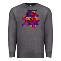 Charcoal Heather halloween pumpkin patch  3 Premium Sweatshirt - BundleAndBundleShop