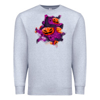 Heather Grey halloween pumpkin patch  3 Premium Sweatshirt - BundleAndBundleShop