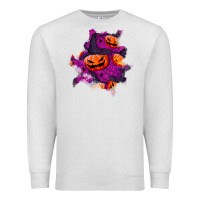 Oatmeal Heather halloween pumpkin patch  3 Premium Sweatshirt - BundleAndBundleShop