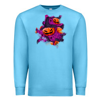 Ocean Blue halloween pumpkin patch  3 Premium Sweatshirt - BundleAndBundleShop