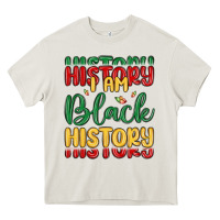 Cream i am black history Heavy Core Tee - MaliasSmallBusiness