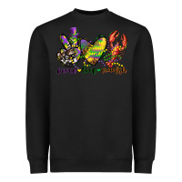 Black peace love crawfish mardi gras Heavyweight Sweatshirt - CowGirlArtShop