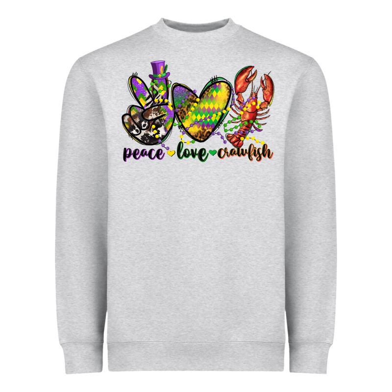 Peace Love Crawfish Mardi Gras Heavyweight Sweatshirt by CowGirlArtShop | Teevron