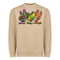 Mushroom peace love crawfish mardi gras Heavyweight Sweatshirt - CowGirlArtShop