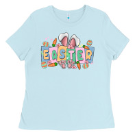 Baby Blue easter  rabbit Ladies Tee - MaliasSmallBusiness