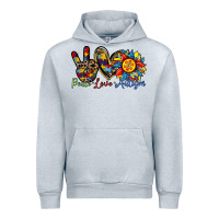 Heather Grey peace love autism sunflower Urban Hoodie - RacoonDesign
