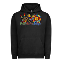 Pigment Black peace love autism sunflower Urban Hoodie - RacoonDesign