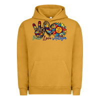 Pigment Peanut Butter peace love autism sunflower Urban Hoodie - RacoonDesign