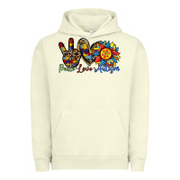 Pigment Pistachio peace love autism sunflower Urban Hoodie - RacoonDesign