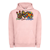 Pigment Salmon peace love autism sunflower Urban Hoodie - RacoonDesign