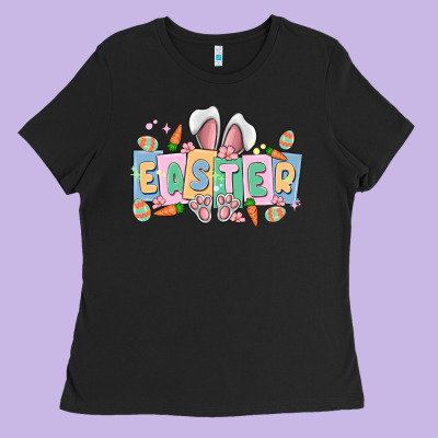 Easter  Rabbit Ladies Tee Designed By Maliassmallbusiness