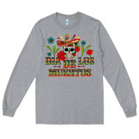 Heather Grey Dia De Los Muertos Long Sleeve Tee - texasbilliewilder