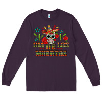 Plum Dia De Los Muertos Long Sleeve Tee - texasbilliewilder
