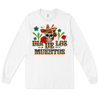 White Dia De Los Muertos Long Sleeve Tee - texasbilliewilder
