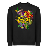 Black texas map mardi gras Heavyweight Sweatshirt - CowGirlArtShop