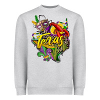 Heather Grey texas map mardi gras Heavyweight Sweatshirt - CowGirlArtShop