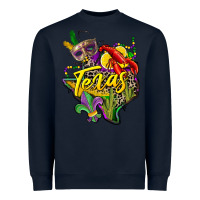 Navy texas map mardi gras Heavyweight Sweatshirt - CowGirlArtShop