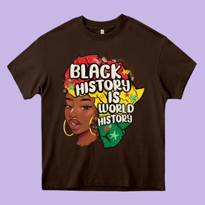 Black History Is World History Heavy Core Tee Designed By Maliassmallbusiness