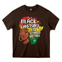 Chocolate Brown black history is world history Heavy Core Tee - MaliasSmallBusiness