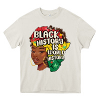 Cream black history is world history Heavy Core Tee - MaliasSmallBusiness