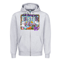 Heather Grey Easter vibes Zipper Hoodie - OliviaCreatesArt