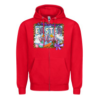 Red Easter vibes Zipper Hoodie - OliviaCreatesArt