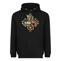 Black Aztec symbol rodeo Heavyweight Hoodie - FaDigitalArtStudio