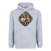 Heather Grey Aztec symbol rodeo Heavyweight Hoodie - FaDigitalArtStudio