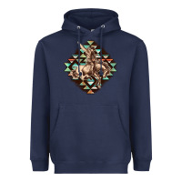 Navy Aztec symbol rodeo Heavyweight Hoodie - FaDigitalArtStudio