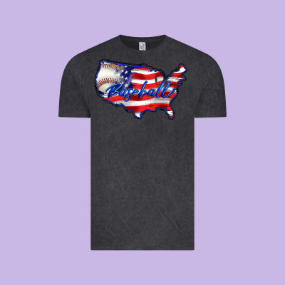 Usa Flag Baseball Vintage Tee Designed By Barkaloodesign
