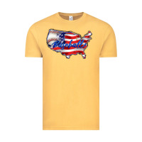Vintage Mustard usa flag baseball Vintage Tee - BarkalooDesign