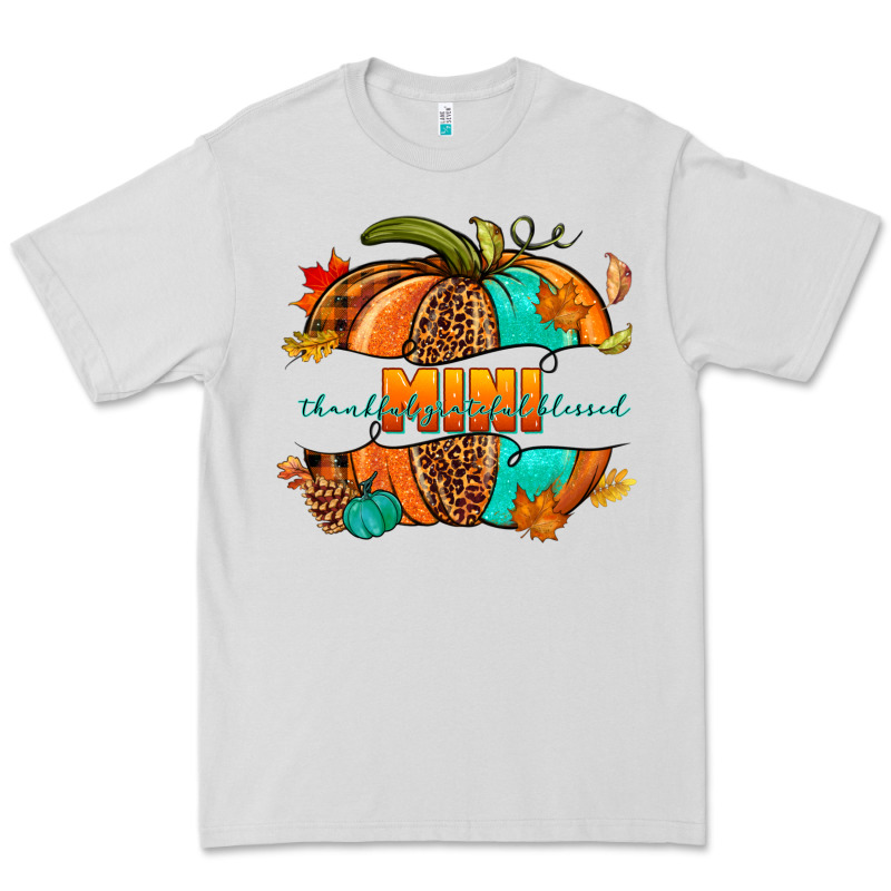 Thankful Grateful Blessed Mini Pumpkin Premium Tee by NancyCooperArtShop | Teevron