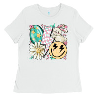 White retro easter Ladies Tee - MaliasSmallBusiness