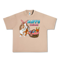 Burro Happy Easter Bunny And Egg Basket Urban Heavy Tee - RanaPortraitStore