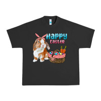 Pigment Black Happy Easter Bunny And Egg Basket Urban Heavy Tee - RanaPortraitStore