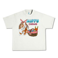 Pistachio Happy Easter Bunny And Egg Basket Urban Heavy Tee - RanaPortraitStore