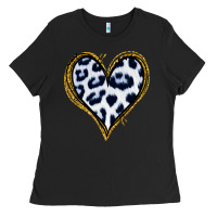 Black Dalmatians Heart Gold Glitter Ladies Tee - Jasminsmagicworld